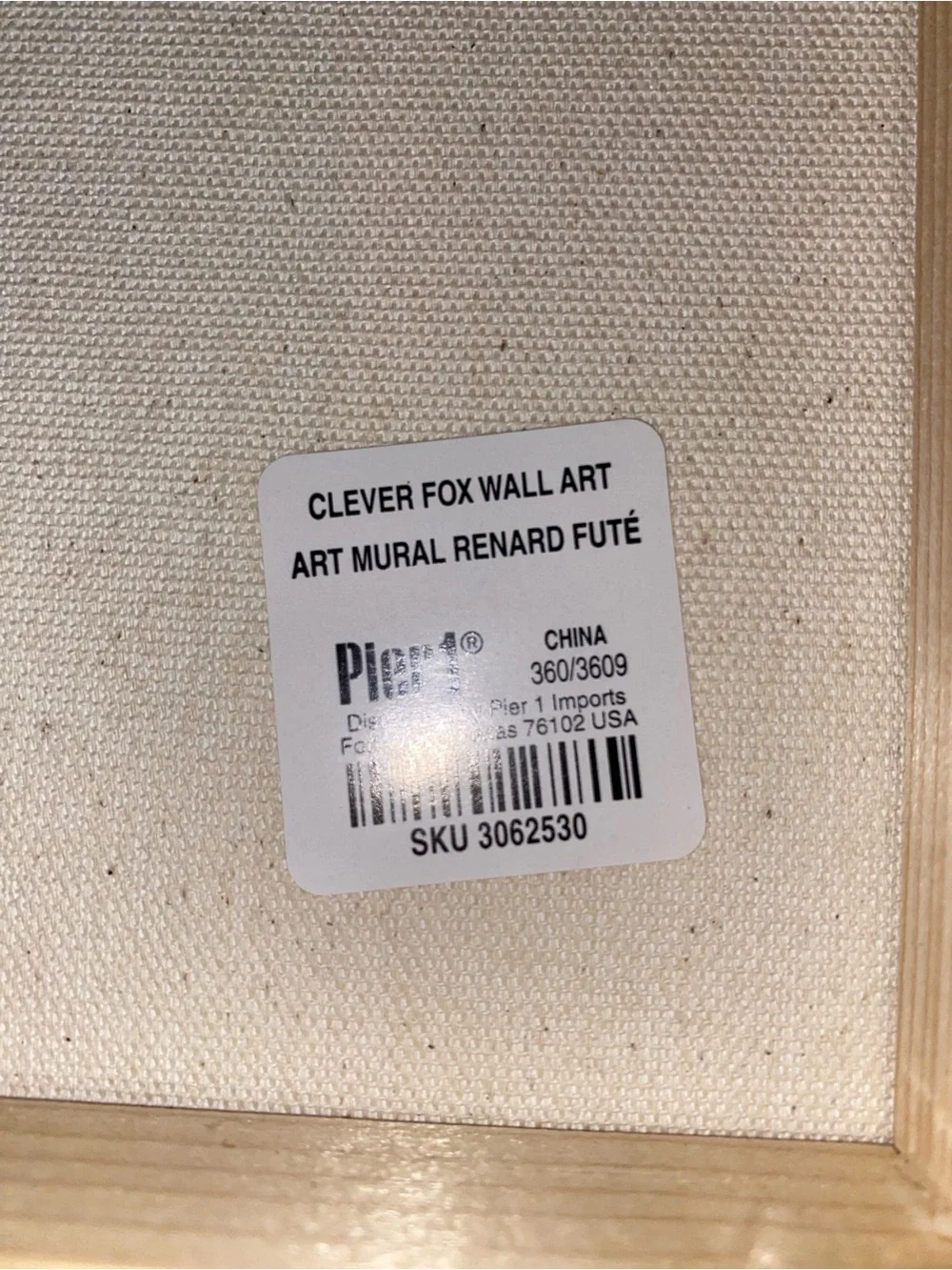 Pier 1 Clever Fox Wall Art, Hipster Fox